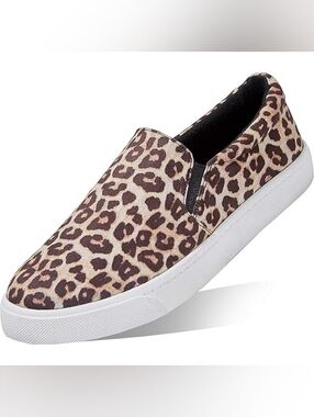 Soda Leopard Print Slip-On Sneakers - Brown/Tan